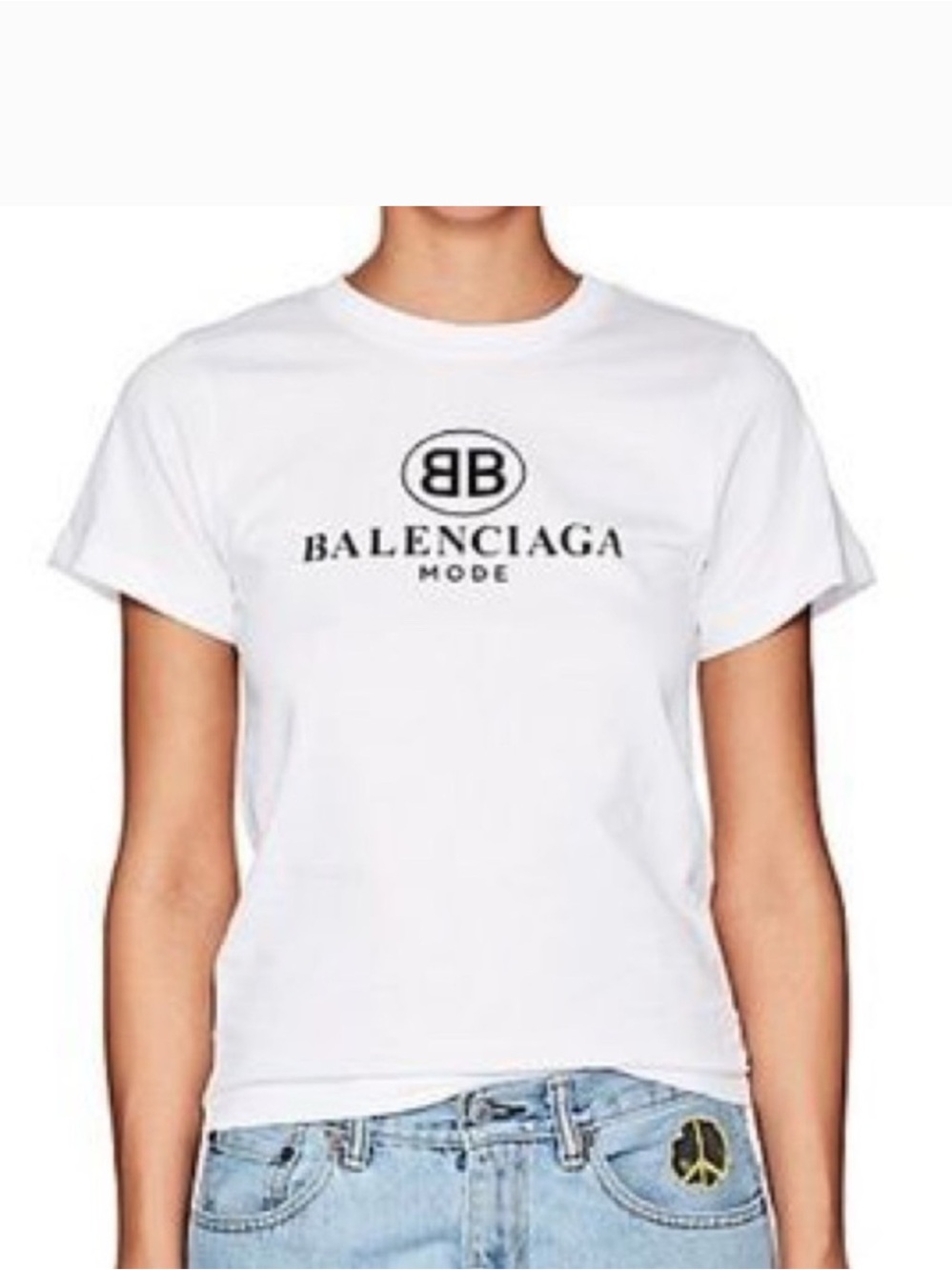 Balenciaga White Logo Short Sleeve Tee